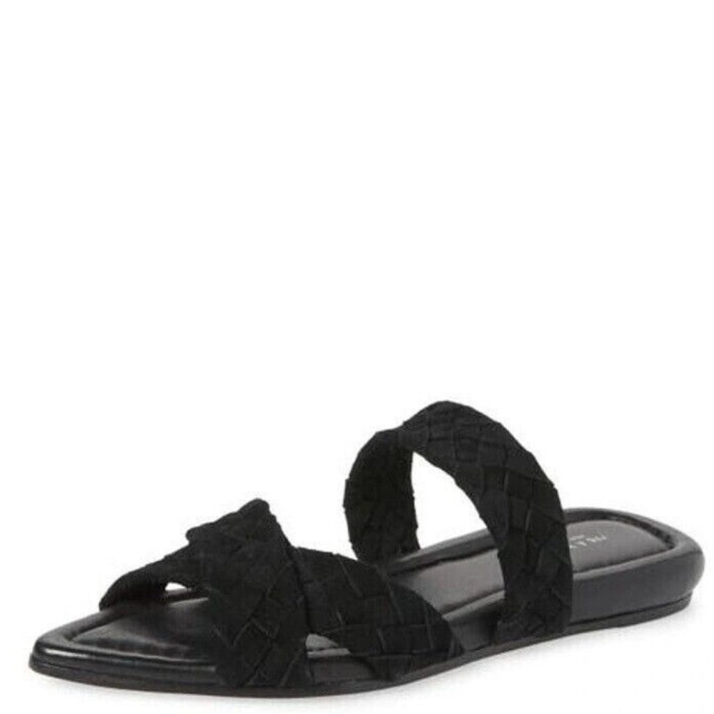 $380 Rag & Bone Lewis Pointed Toe Slide Sandal Black Braided Suede 39 (Mf2)